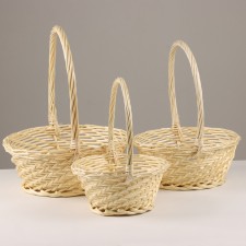 A set of baskets 3 pcs, IV natural
