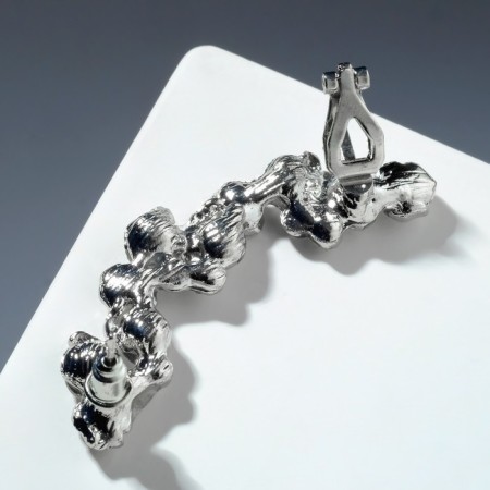 Earring "Kaff" rhinestones with rhinestones, white color in silver-2