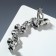 Earring "Kaff" rhinestones with rhinestones, white color in silver