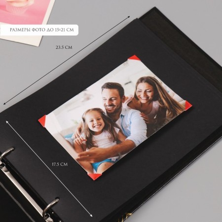Photo album 25 sheets (corners+rings) namaste gold 19x27x3 cm-3