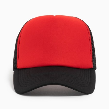 Baseball cap with minaku grid, red color, size 56-58-4