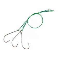 The leash of the steel Namazu Leader 1x7 Coated Green, D = 0.42 mm, l = 20 cm, with a single hook
