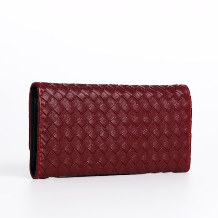Women's wallet on the button, red color-1