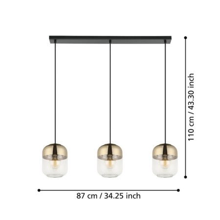 Suspended ceiling lamp Maryvilla, 3x40W E27-3
