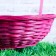 Wicker basket, bamboo, pink, low