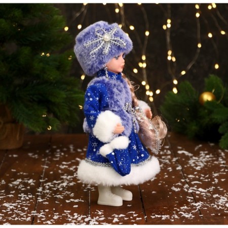 Snow Maiden "in a fur vest" 32 cm, blue-1