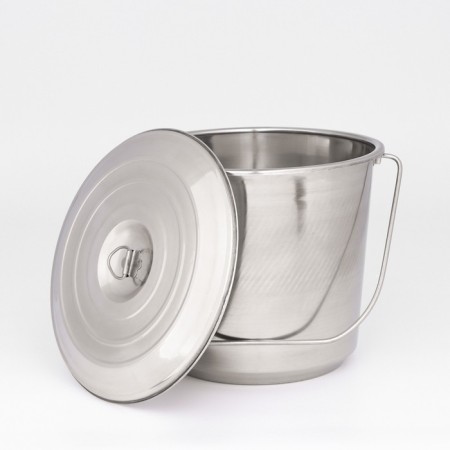 A bucket with a lid, 12 l, a measured scale, stainless steel-2