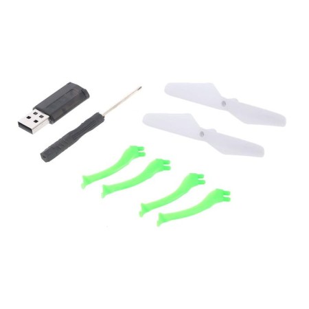 A quadrocopter radio -controlled Skydrone works on the battery, the color is green-5