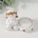Polystone candlestick "Angel with a heart, in a golden wreath" 6x5.3x8 cm