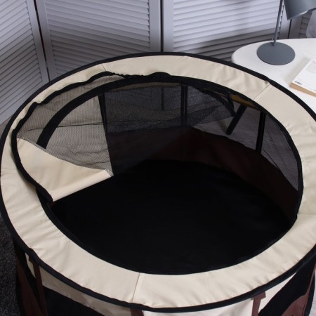 Animal aviary, tent, round, 110 x 55 cm, brown-9