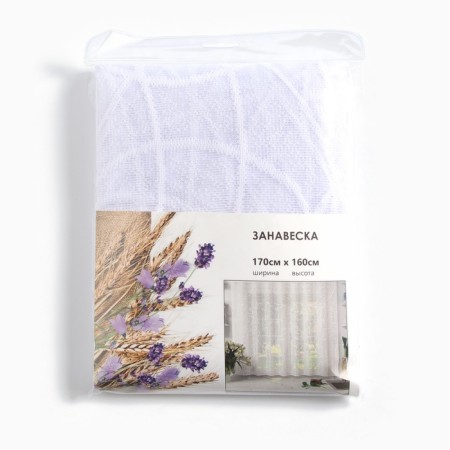 Curtain without curtain tape 160x170cm, art. T977, white, PE 100%-6