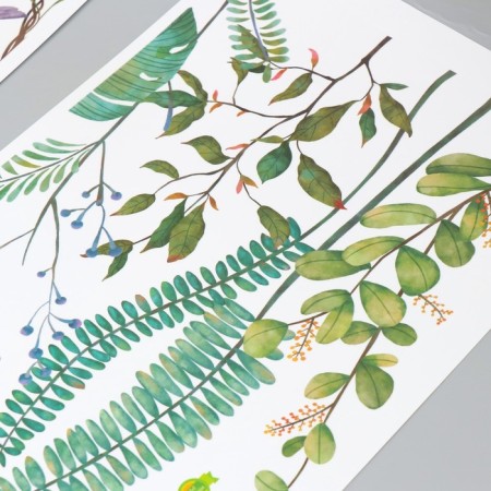 Stick plastic interior color "Bird in a wreath" set 2 sheets 30x90 cm-2