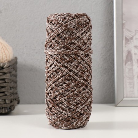 Knitting cord 35% cotton, 65% polypropylene 3 mm 85m/160 ± 10 g (ecrew/chocolate)