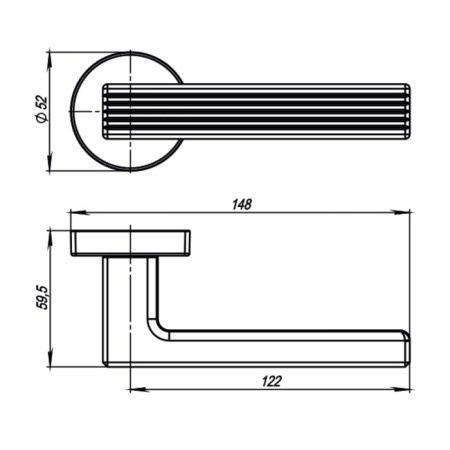 Separate handle Armadillo Line URB6 BPVD-77, color fired chrome-1