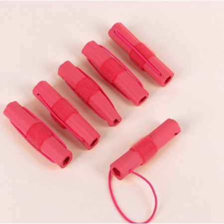 Бигуди на резинке, d = 2,3 см, 6 шт, цвет розовый-3