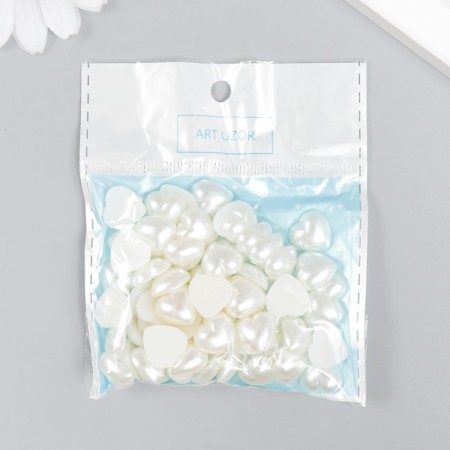 Decor for creativity Plastic "Heart Pearl" set of 20 g 1.2x1.2 cm-3