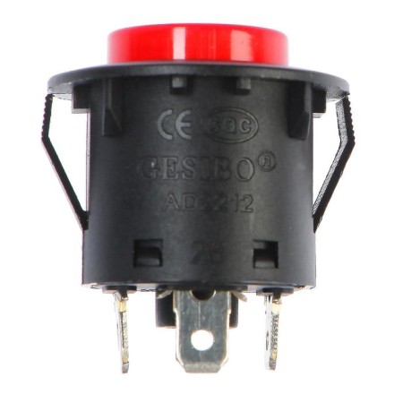 Button circuit breaker with backlight, with fixation, red-3