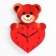 Wall watches, series: children's, "Bear with a heart", discrete move, 27 x 19 cm