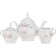 Tea Service 6/9 Bernadotte, decor "Pale roses, platinum layout", 15 items