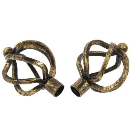 A set of tips for the cornice "Bulava", D = 1.6 cm, 2 pcs, color brown gold