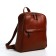 Women's backpack made of artificial leather with lightning, 2 pockets, brown color