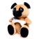 Soft toy "dog pugs", with a bone, 25 cm