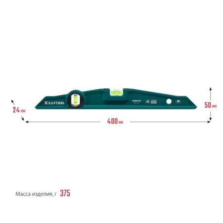 Magnetic level Kraftool Procast-M 34718-040, 2 eye, 400 mm-7