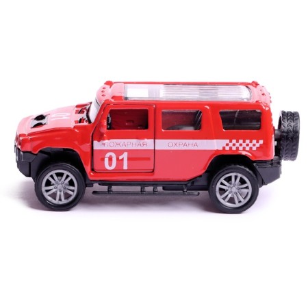 Metal machine "Fire Service", 1:48, inertia, doors open, red color-1