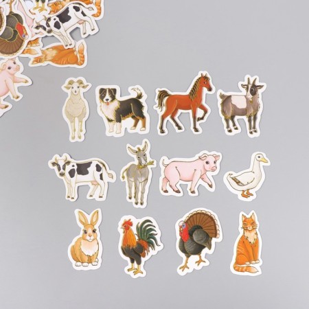 Stickers for creativity "Home -based animals" embossing gold set 48 pcs 9x7x0.8 cm-1