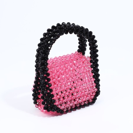 Bag-clate on magnet, long belt, pink color-1