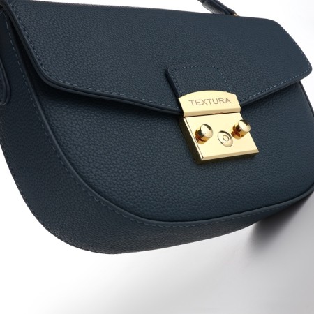 Women's bag on the valve, Textura, small size, blue color-3