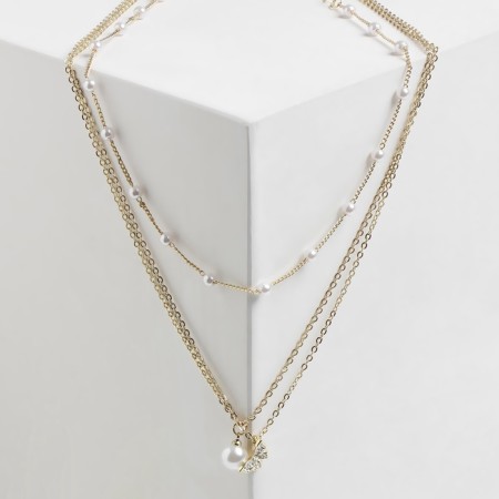 Piece "Butterfly" with beads, multi -tier, white color in gold, d = 8, 50 cm-4