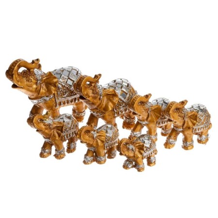 Souvenir Polystone Set 7 pcs "Family Elephants" 20x9.5x9 cm-7