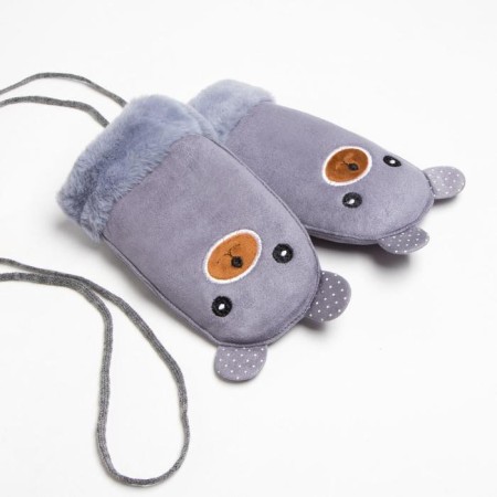 Baby mittens minku with embroidery, 18 cm, cent
