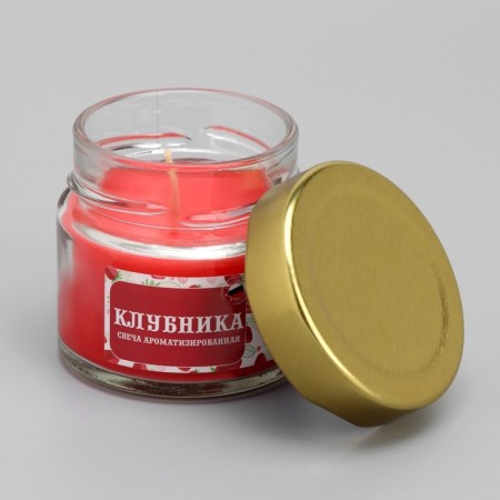 Candle in a bank flavored "strawberries" 50g, combustion time 13h-1