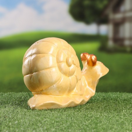 Garden figure "Snail" ivory, 28x16x12cm-2