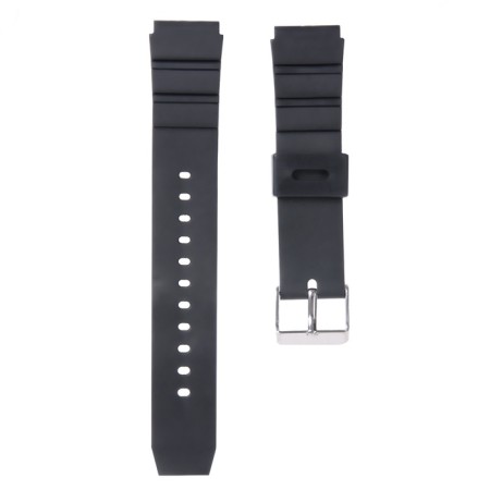 18 mm watch strap, silicone, L-22 cm, black-1