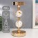 Summary Metal for 1 candle "Two white marble balls in the field" Gold 27x12x12 cm