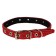 Leather collar on synthetic winterizer, dimensionless, 37 x 1.5 cm, Osh 21-31 cm, red