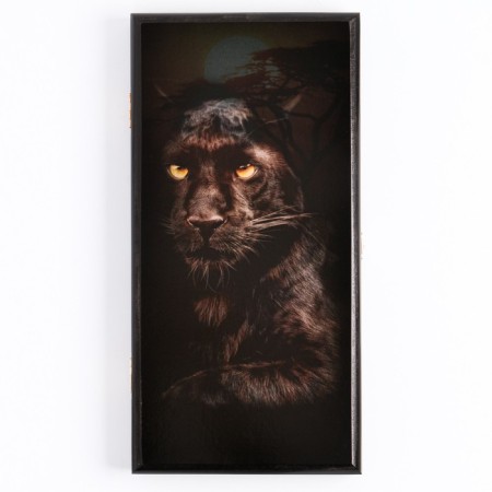 NARDS "Panther", wooden board 40 x 40 cm, with a field for playing checkers