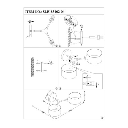 Wall lamp EVOLUCE. Sle183401-02. Gemento. 2x60 W, E14, 51x12 cm, black color-9