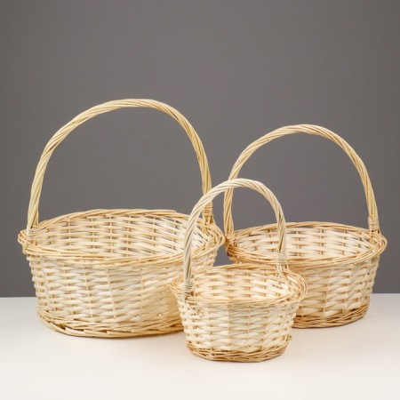 A set of wicker baskets, willow, 3 pcs., Light brown-1