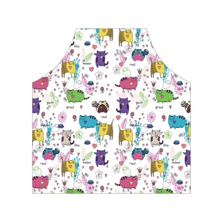 Apron of a kitchen with a photo print “Cats have fun”, adjustable, size OS-2