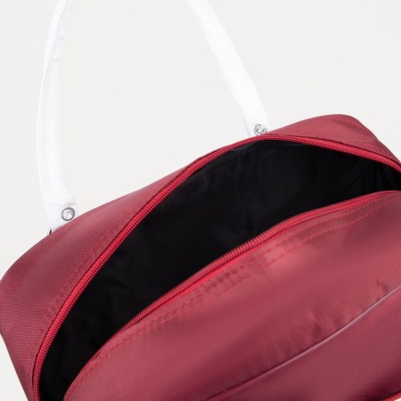 Board Road on a zipper, an outer pocket, a suitcase holder, burgundy/white color-2