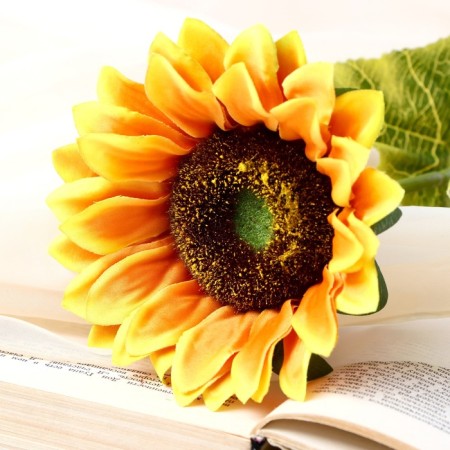 Artificial flower "lush sunflower" 13x55 cm-1
