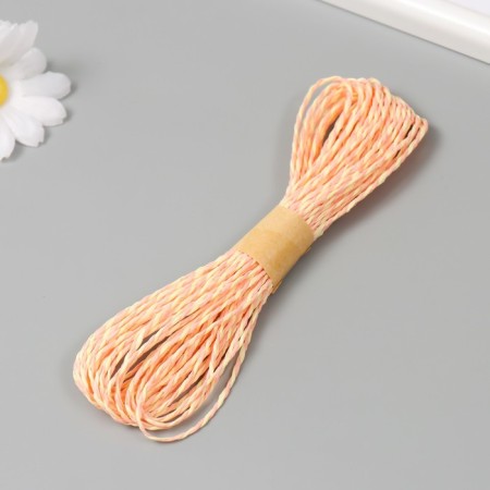 Yarn 100% cellulose "Softino Raffia Color Melange" Washed, Yellow-pink 10m-1