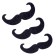Poiro carnival mustache, adhesive, set 3 pieces