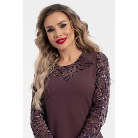 Women's dress, size 42, brown color-5