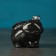 Figure Kashpo "Bunny with a hare" black with silver, 10cm