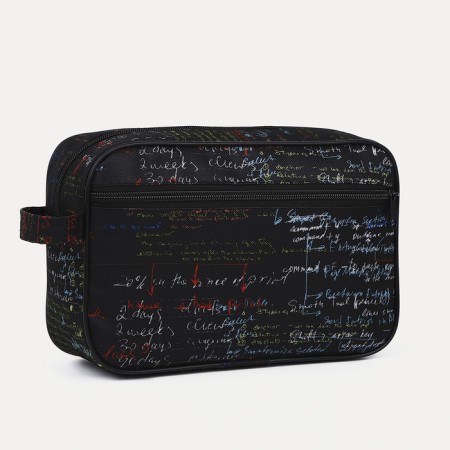 Lightning cosmetic bag, external pocket, black color